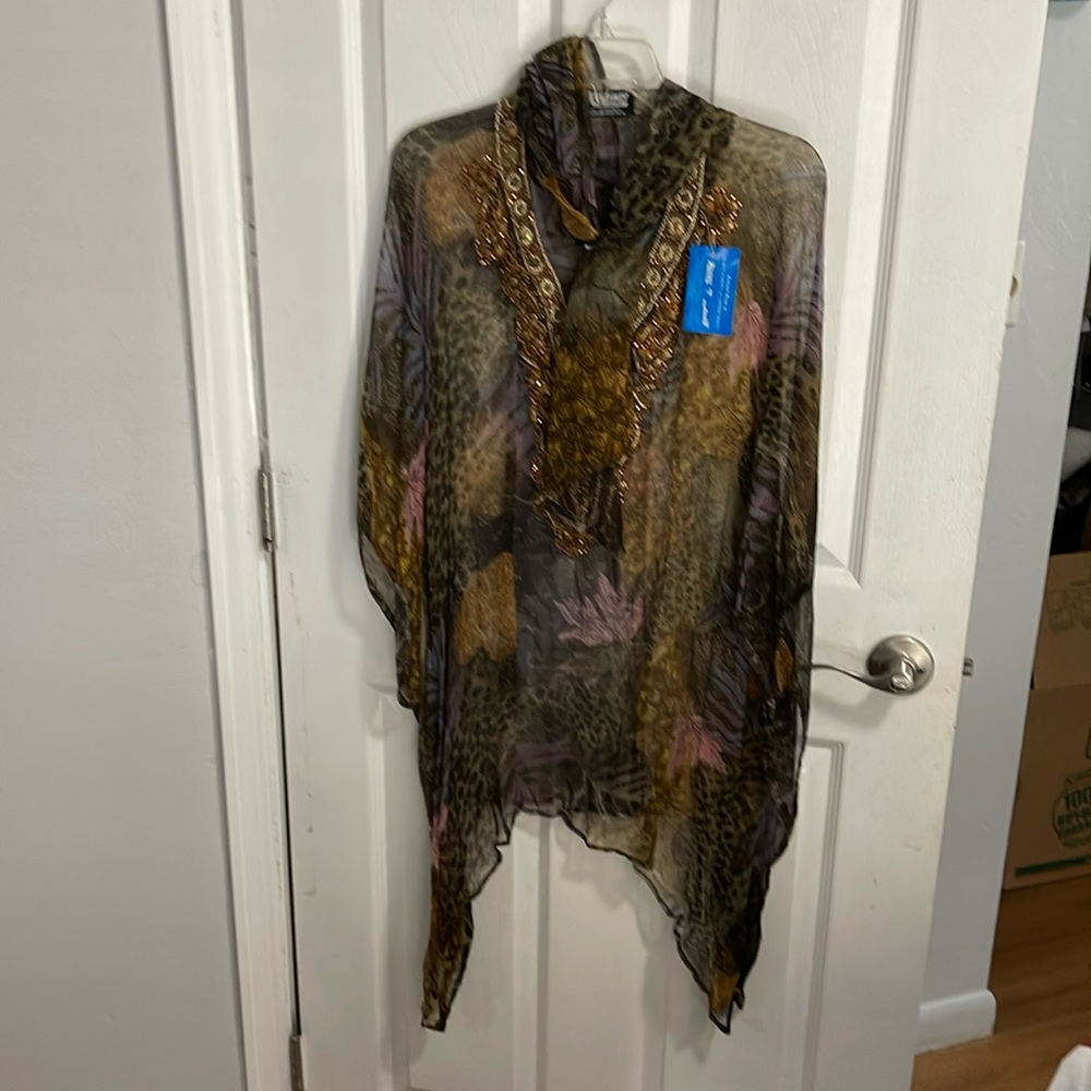 Short print kimono